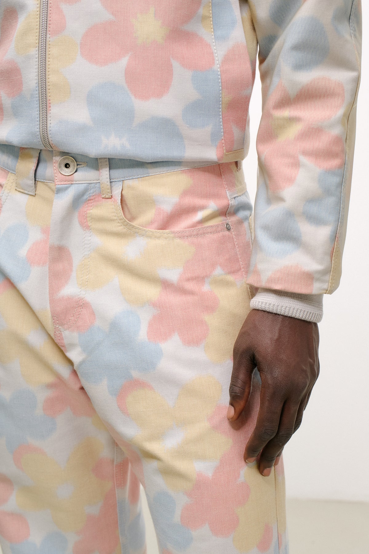 Jeans Wide Leg, Floral Denim