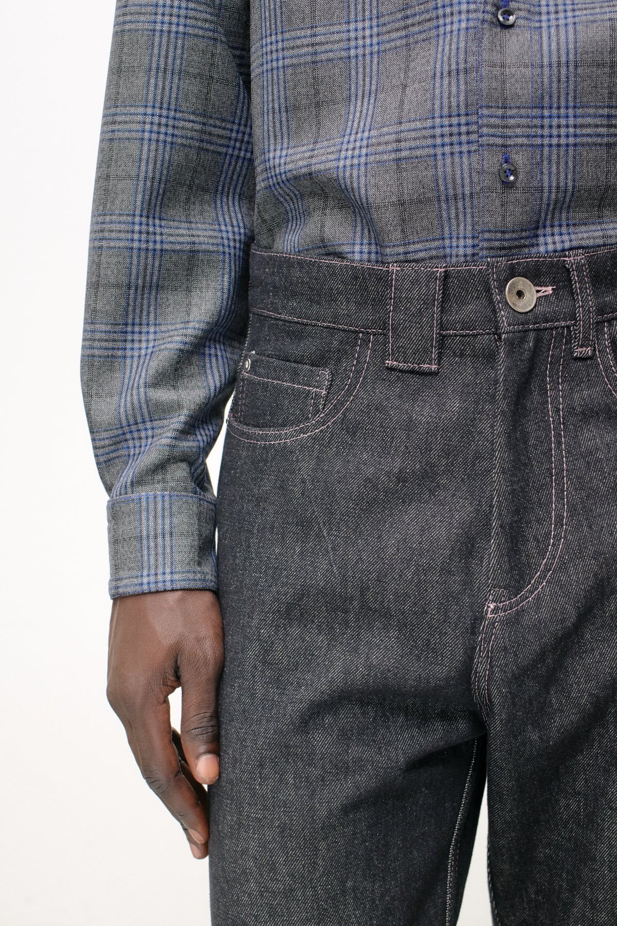 Jeans Wide Leg, Black Denim