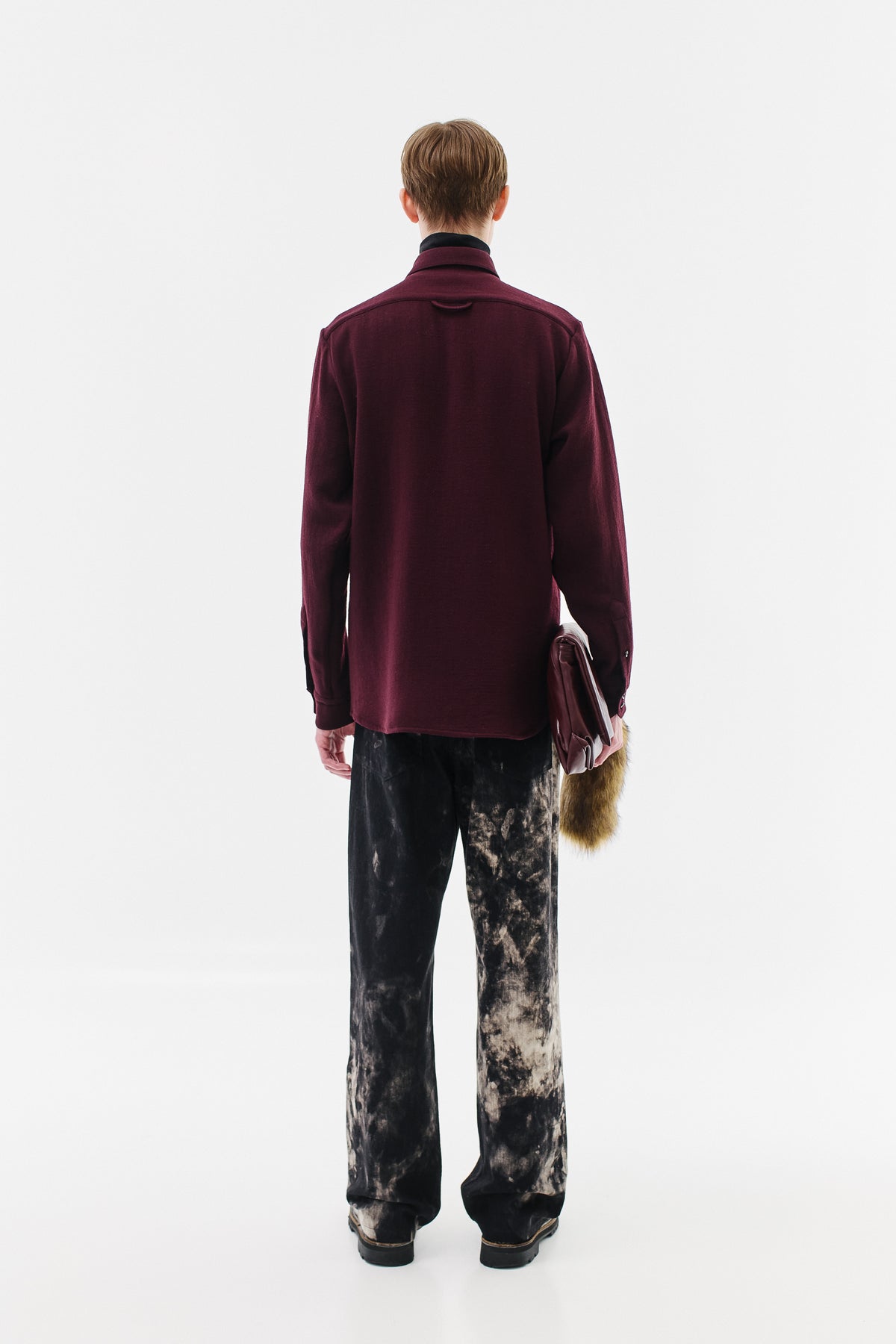 Shirt Classic Virgin Wool Double Crepe, Ruby
