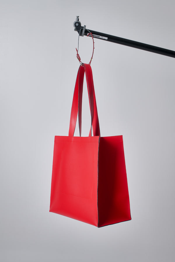 Shopping Bag Faux-Leather, Red