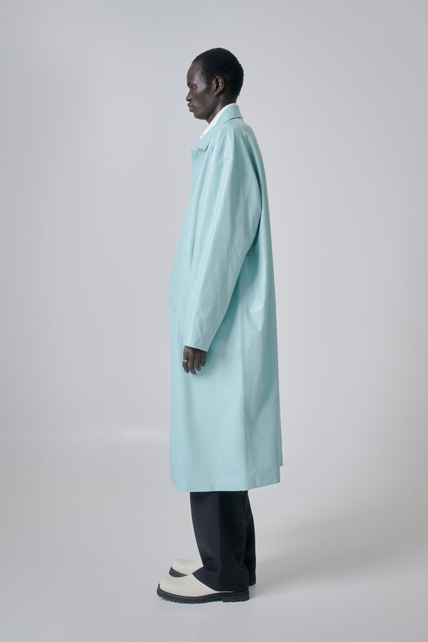 Coat Faux-Leather, Turquoise