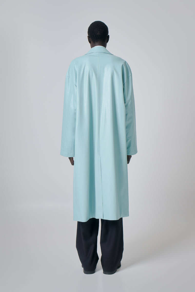 Coat Faux-Leather, Turquoise