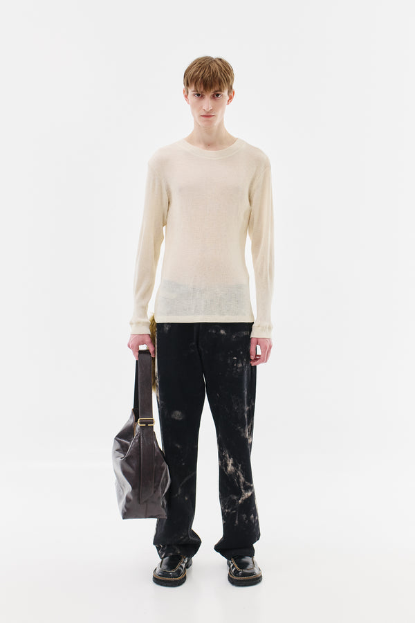 Longsleeve Rib Virgin Wool, Off-White