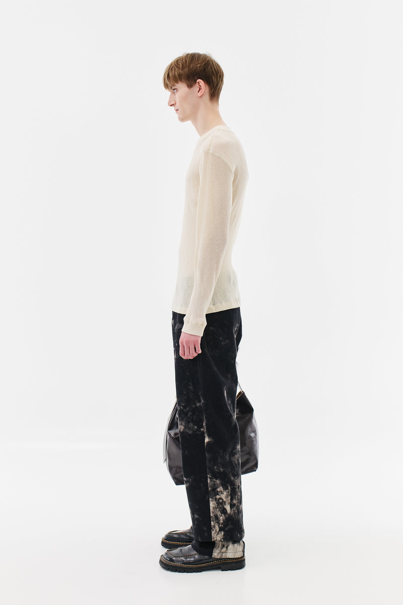 Longsleeve Rib Virgin Wool, Off-White