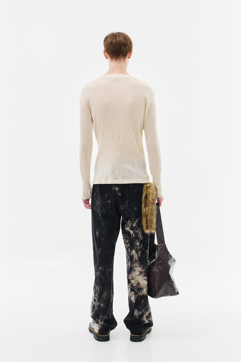Longsleeve Rib Virgin Wool, Off-White