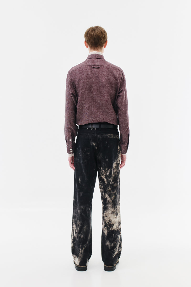 Wide-Leg Jeans In Charcoal-Dyed Denim