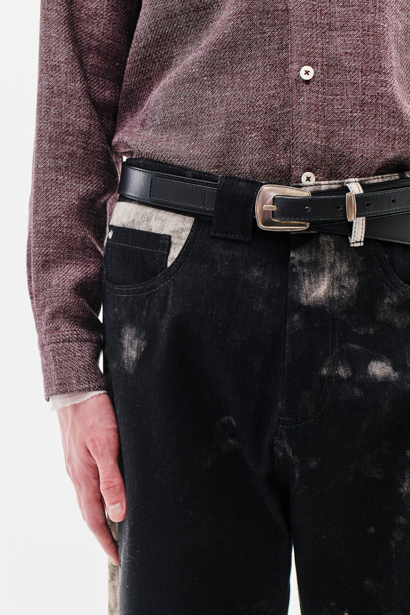 Wide-Leg Jeans In Charcoal-Dyed Denim
