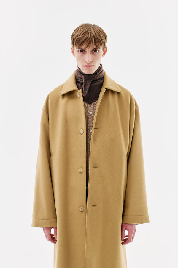 Coat Virgin Wool Cashmere Blend, Beige