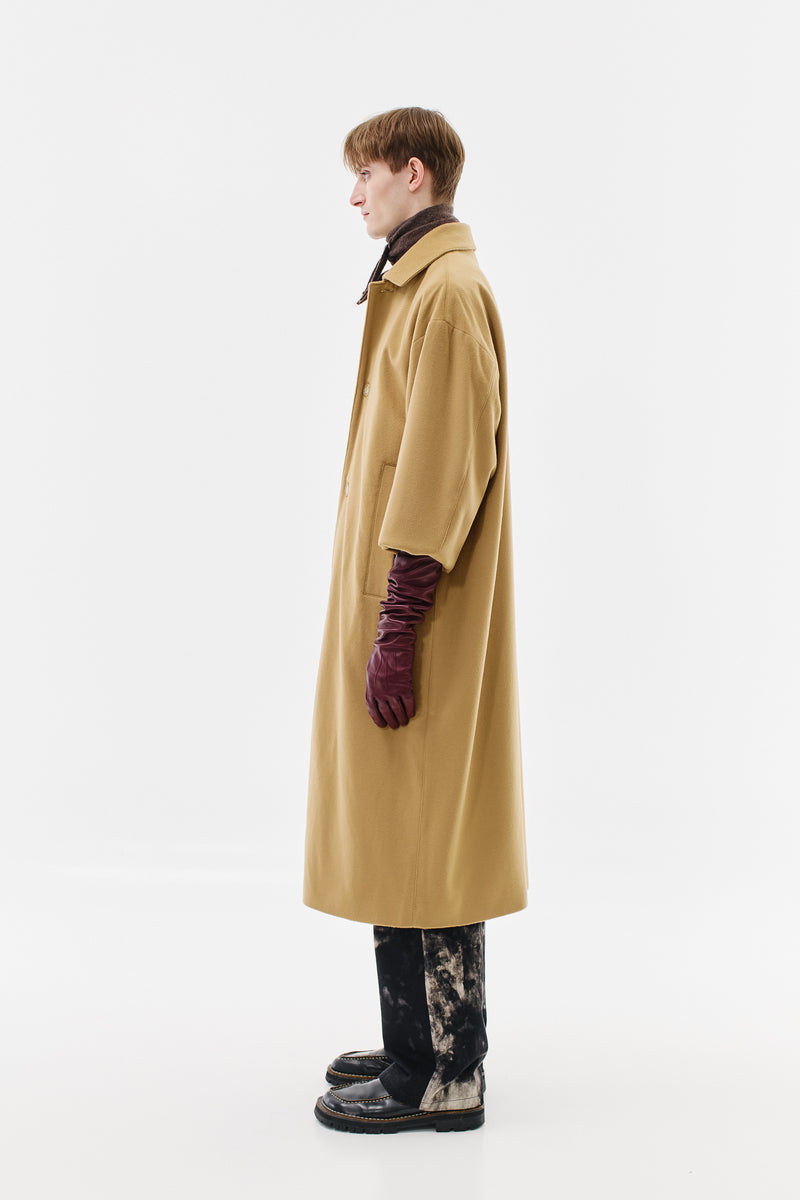 Coat Virgin Wool Cashmere Blend, Beige