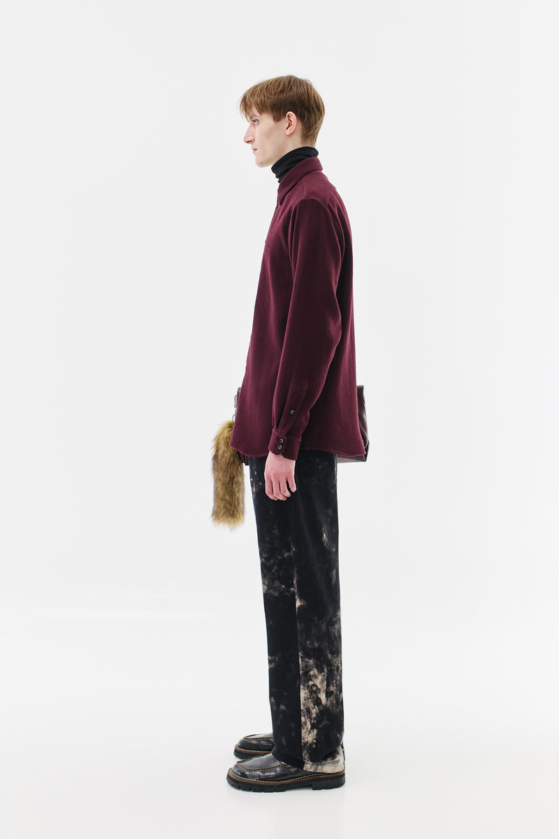 Shirt Classic Virgin Wool Double Crepe, Ruby