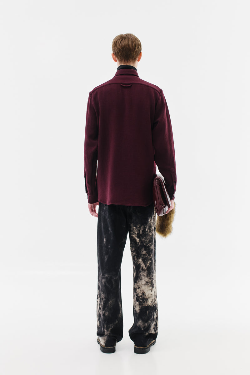 Shirt Classic Virgin Wool Double Crepe, Ruby