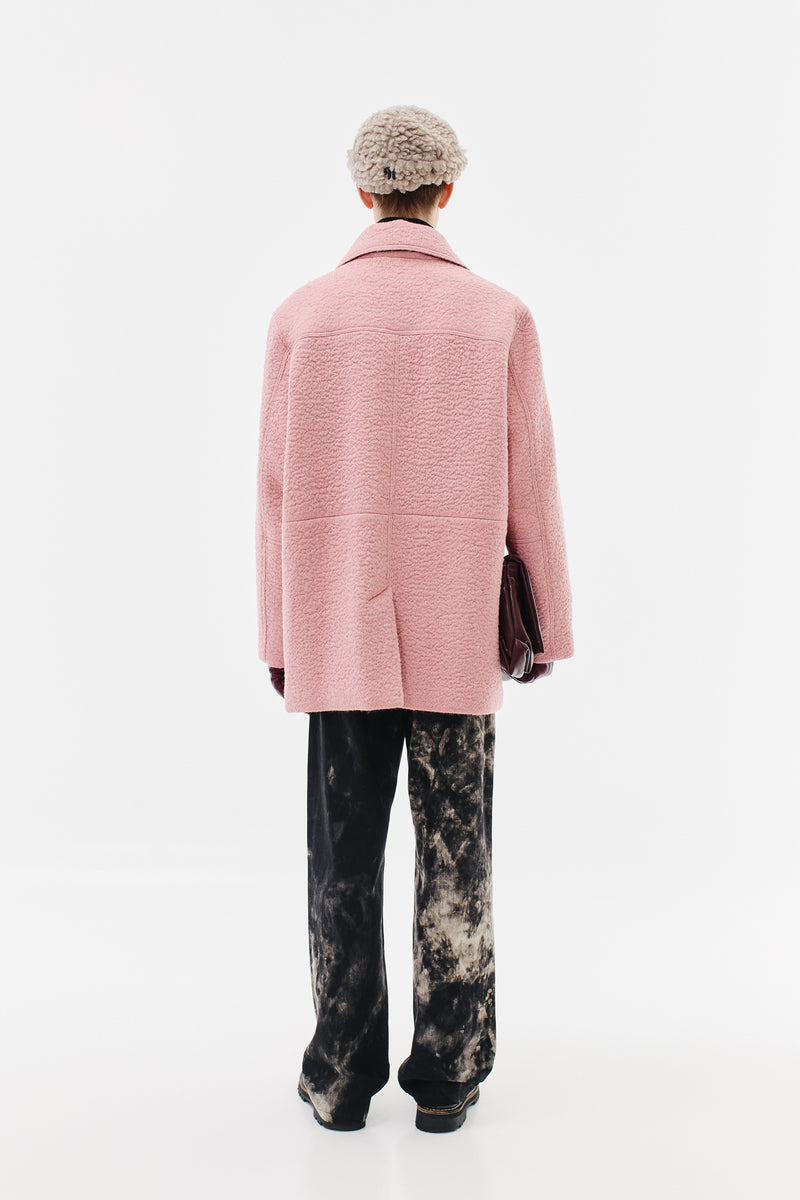 Jacket Alpaca Virgin Wool Blend, Rosé