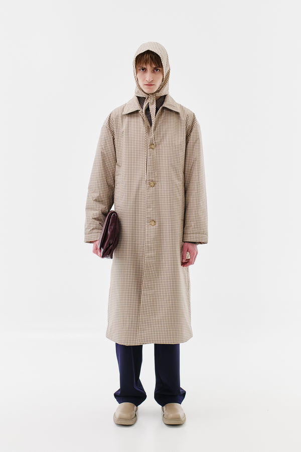 Raincoat Padded Nylon Waterproof, Checked