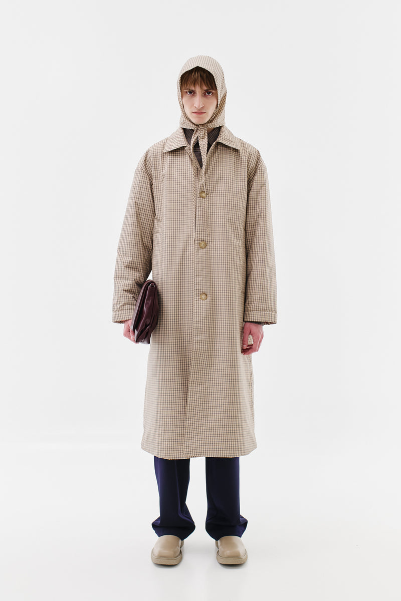 Raincoat Padded Nylon Waterproof, Checked