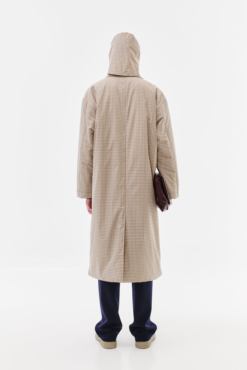 Raincoat Padded Nylon Waterproof, Checked