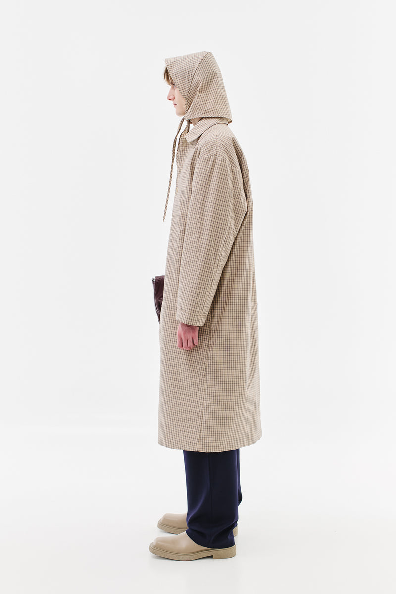 Raincoat Padded Nylon Waterproof, Checked