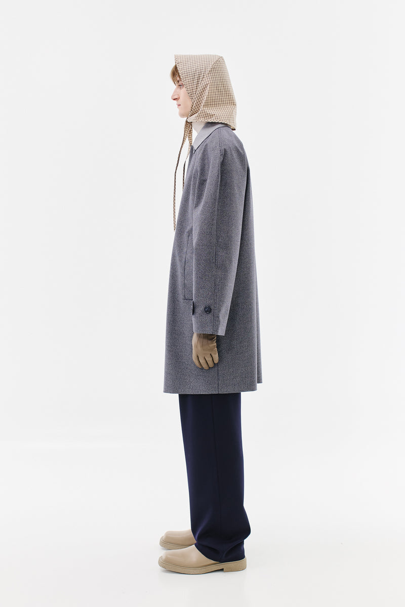 Coat Raglan Checked Cotton, Black & White