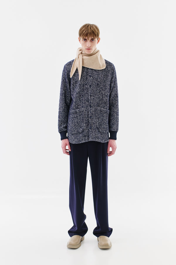 Overshirt Virgin Wool & Alpaka Blend, Blue