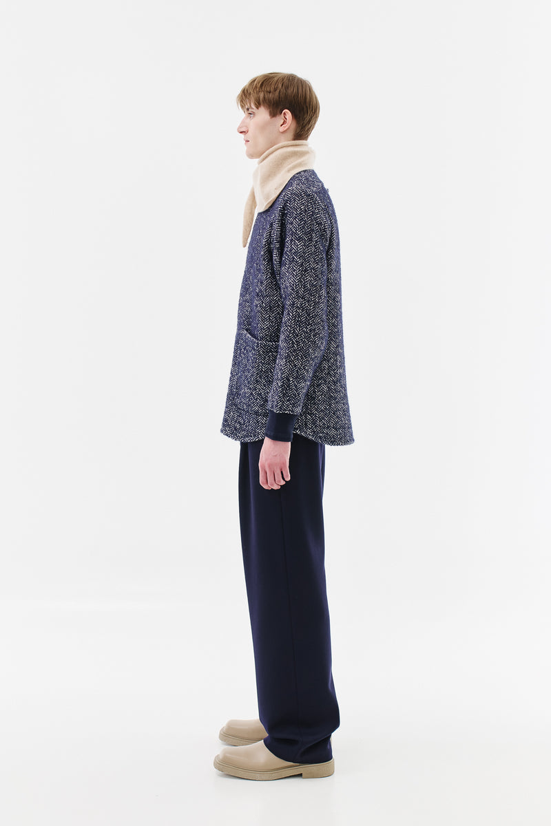 Overshirt Virgin Wool & Alpaka Blend, Blue