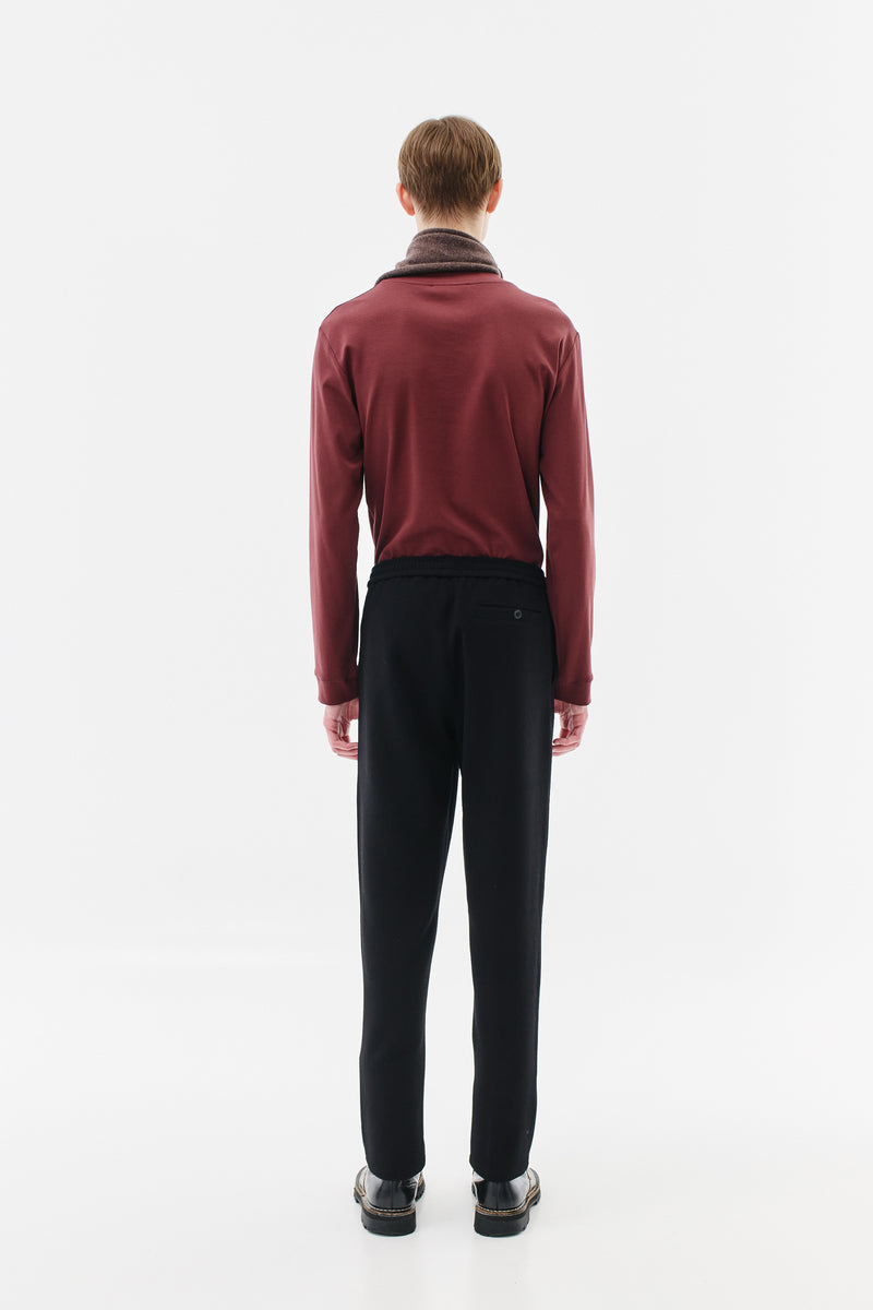 Trackpants Stretch Virgin Wool, Black