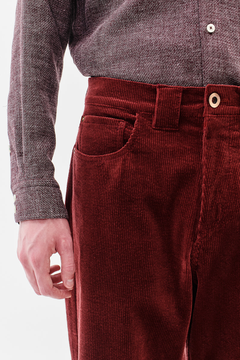 Wide-Leg Corduroy Jeans, Ruby