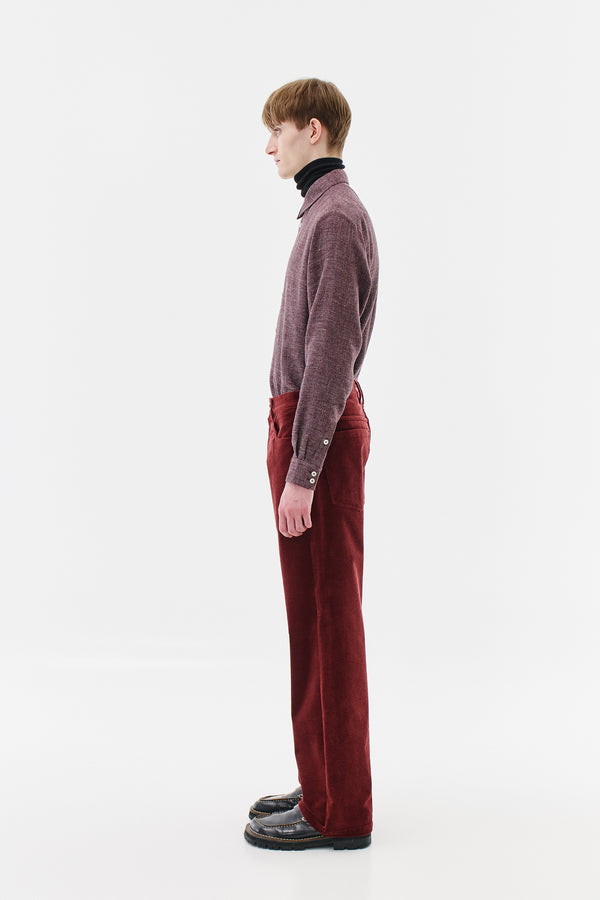 Wide-Leg Corduroy Jeans, Ruby