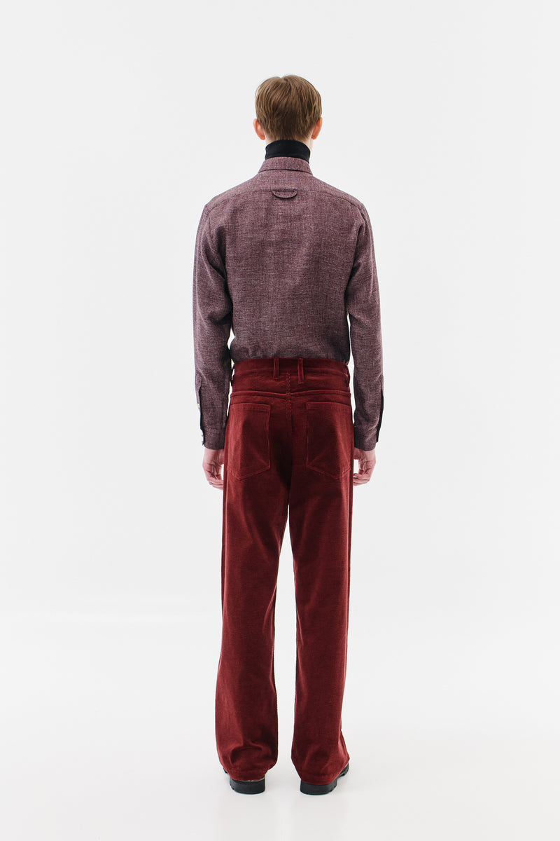 Wide-Leg Corduroy Jeans, Ruby