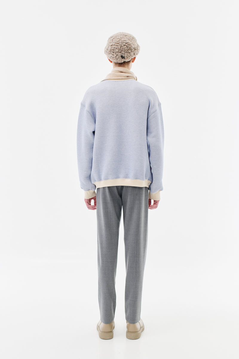 Sweater Cotton Ligh-Blue Melange