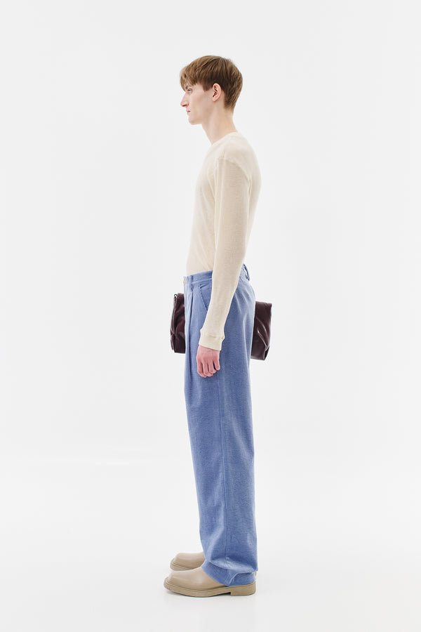Pleated Trousers Corduroy, Light-Blue