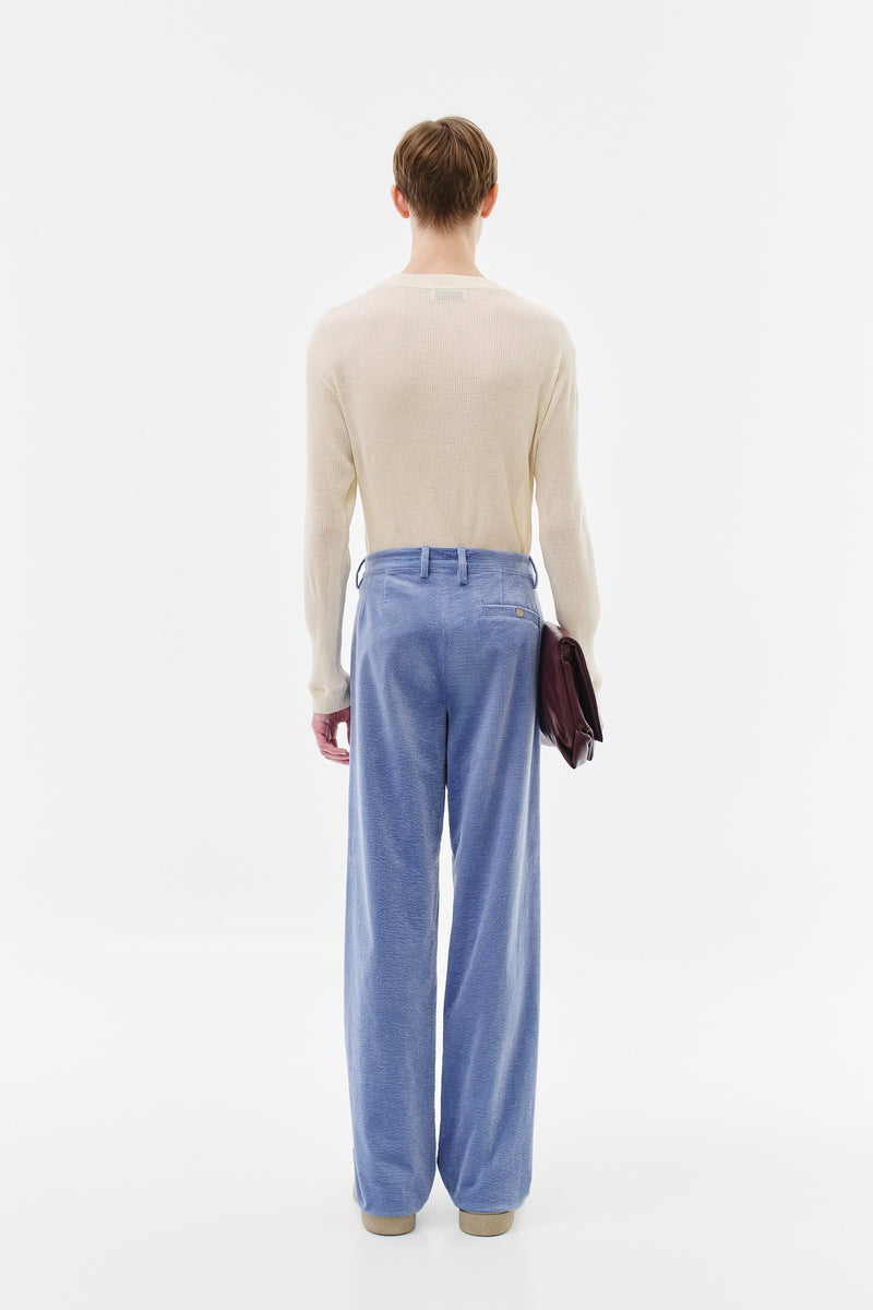 Pleated Trousers Corduroy, Light-Blue