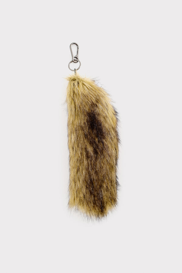 Fox Tail Keychain, Faux-Fur Brown