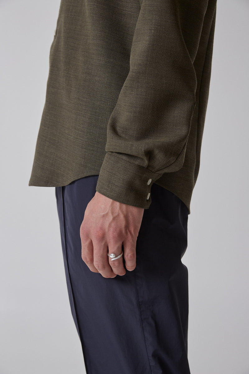 Shirt Slim Fit Virgin Wool, Olive