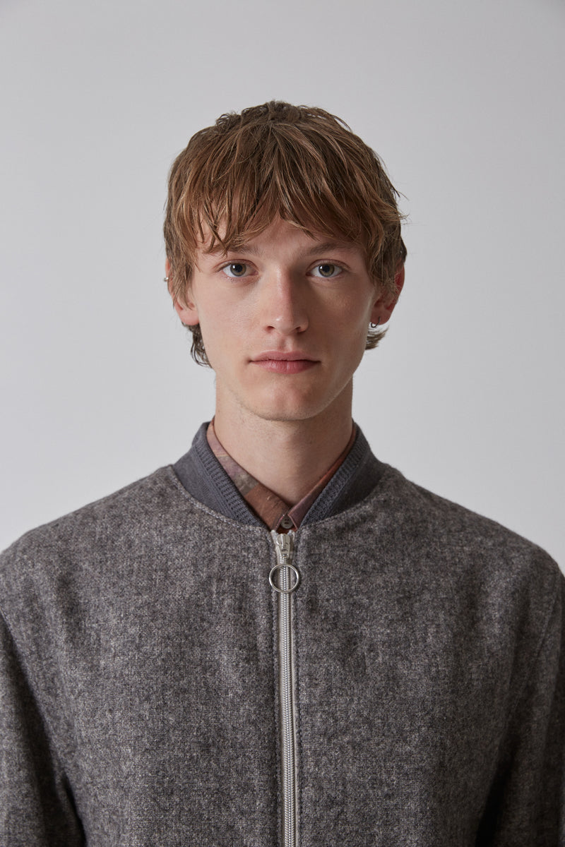Bomber Virgin Wool & Linen, Grey