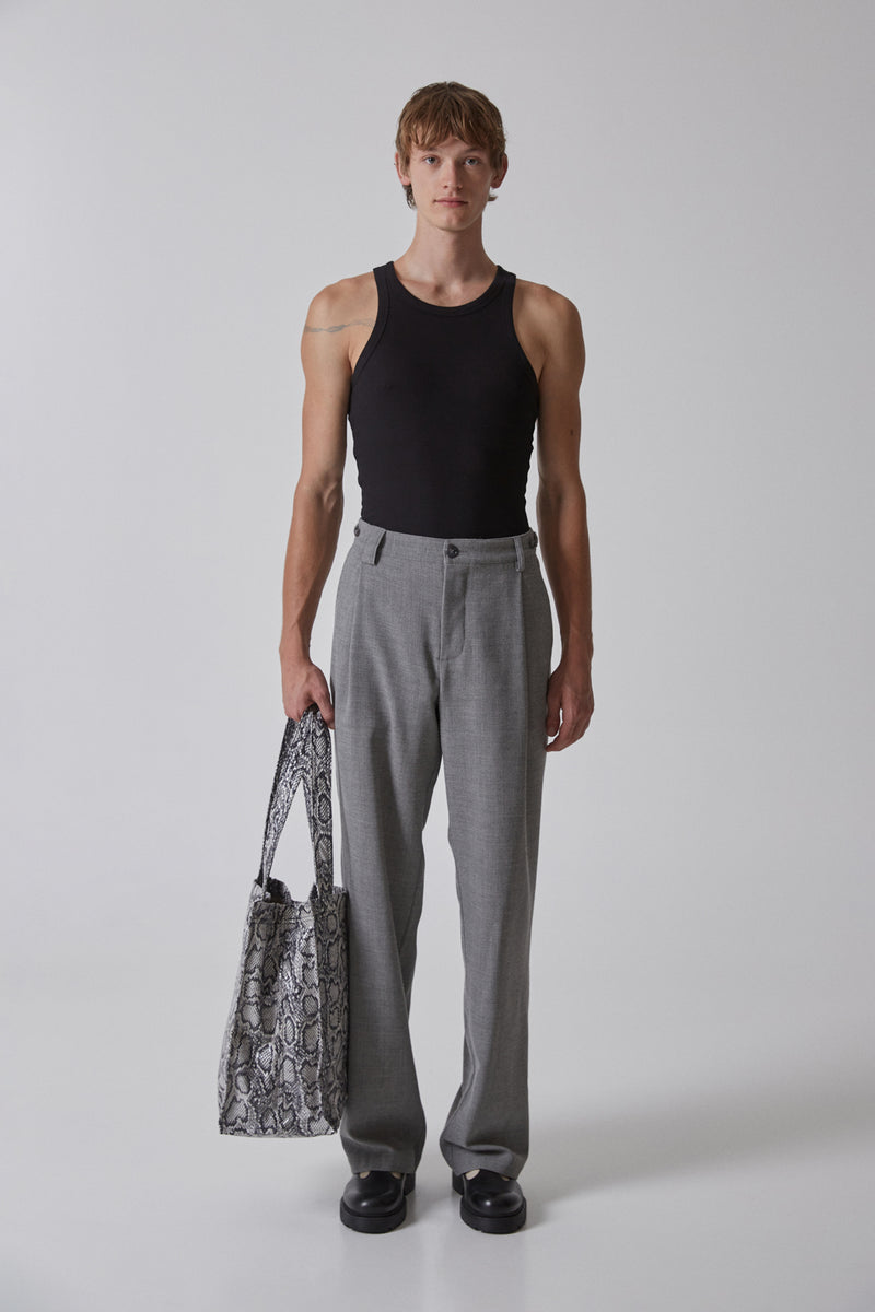 Trousers Pleated Virgin Wool, Grey