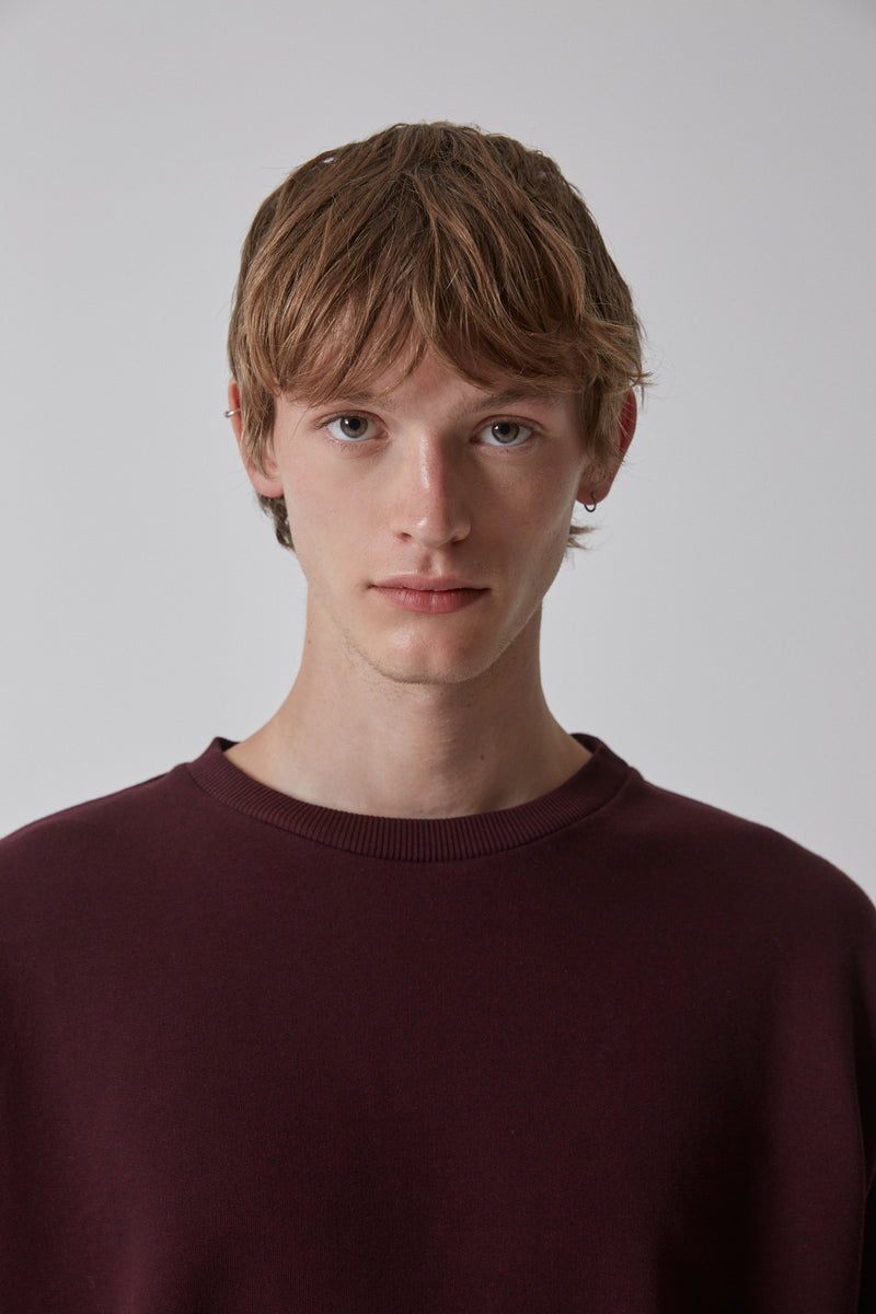 Sweater Organic Cotton, Burgundy