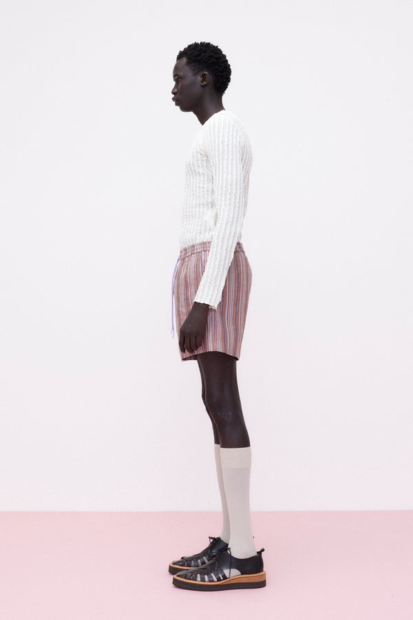 Shorts Linen Striped, Multi-Color