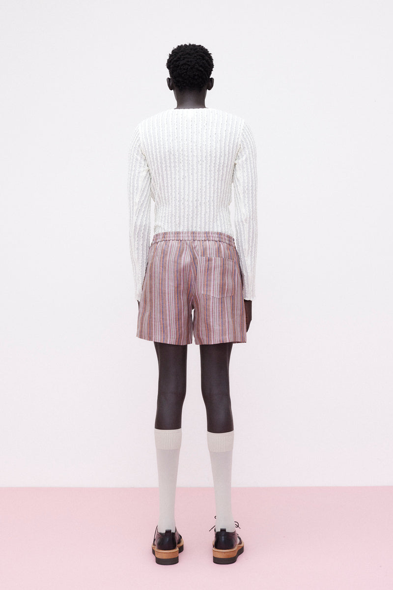 Shorts Linen Striped, Multi-Color