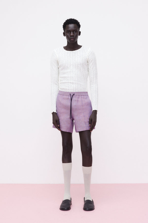 Shorts Pure Linen, Lilac