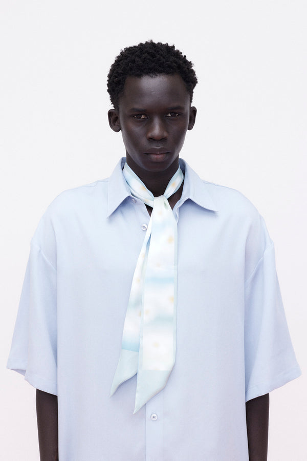Short Sleeve Shirt Tencel, Light-Blue