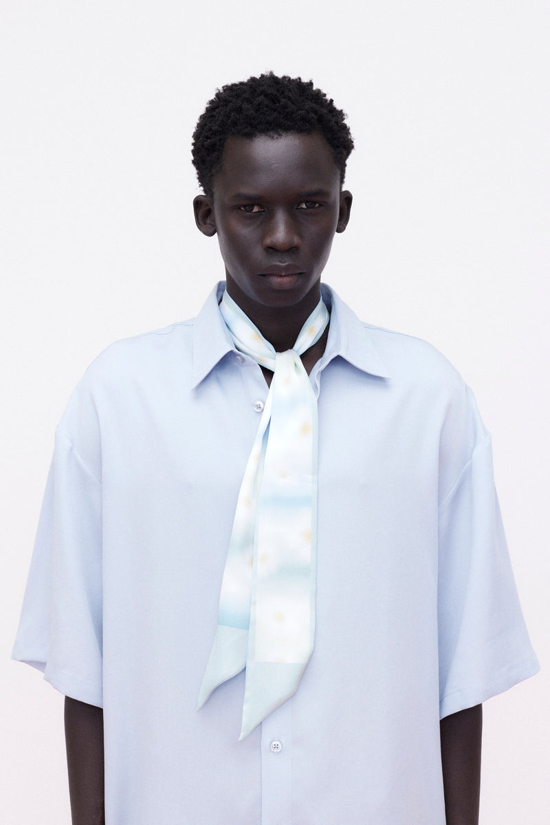Short Sleeve Shirt Tencel, Light-Blue