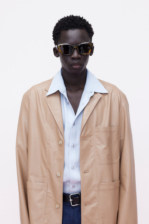 Jacket Faux Leather, Brown
