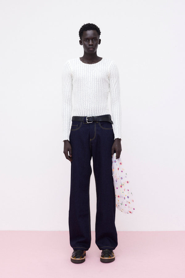 Jeans Wide Leg, Blue Denim