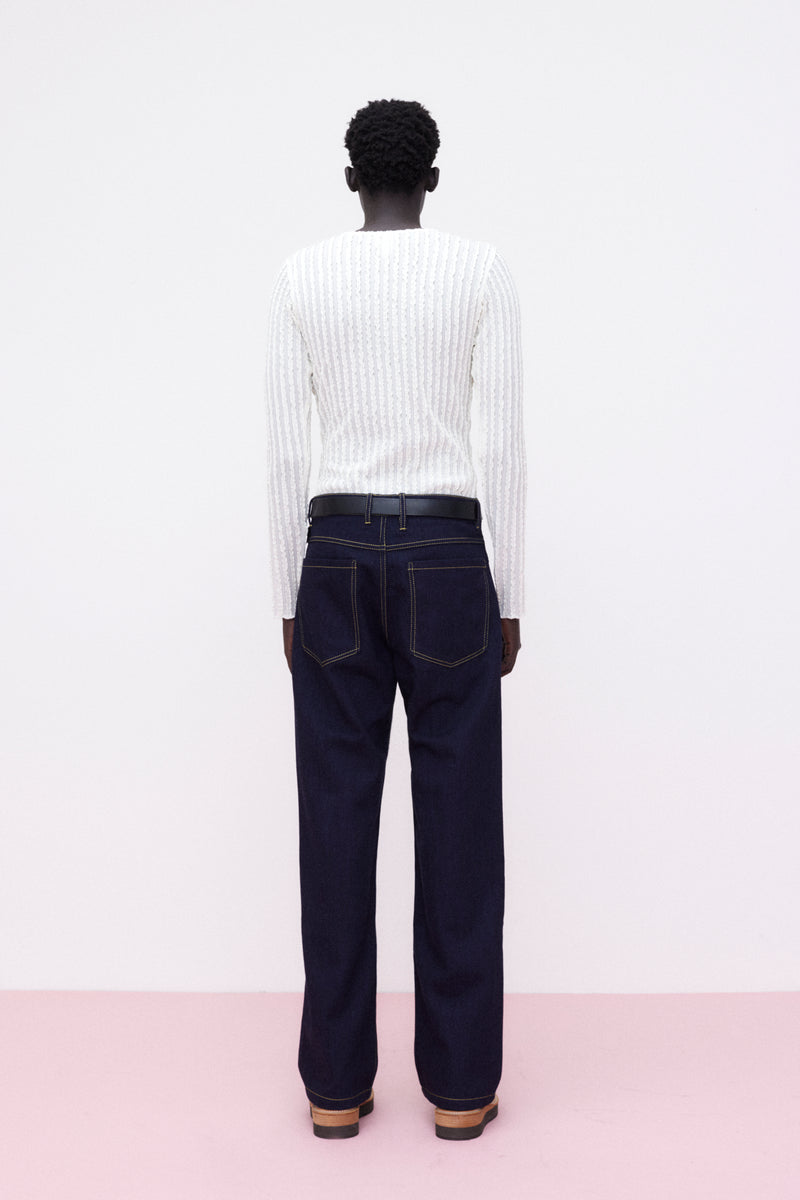 Jeans Wide Leg, Blue Denim