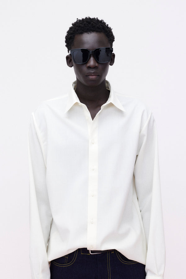 Shirt Classic Virgin Wool, Off-White