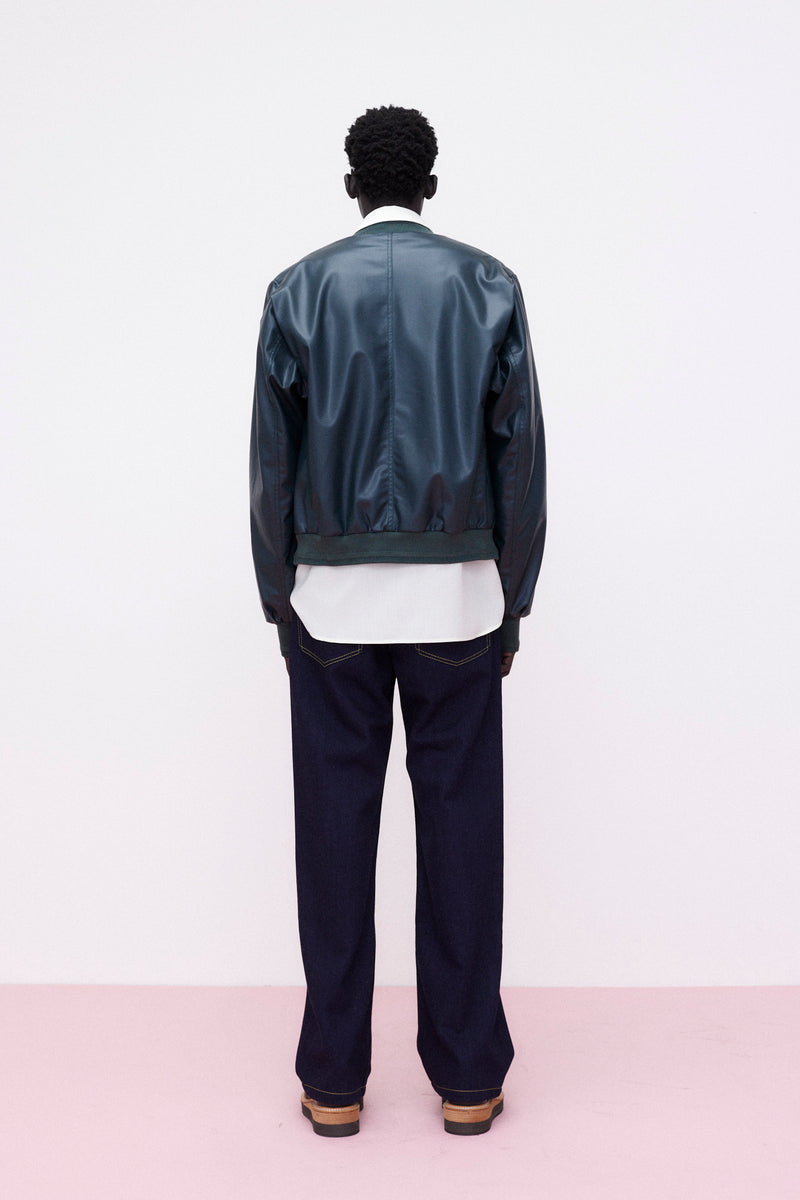 Bomber Faux Leather, Green