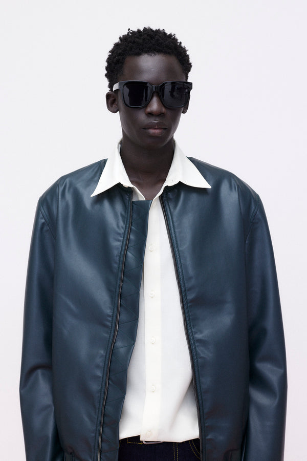 Bomber Faux Leather, Green