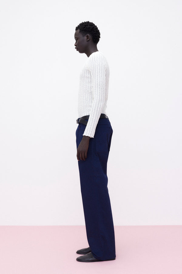 Pants Wide Leg Cotton, Navy
