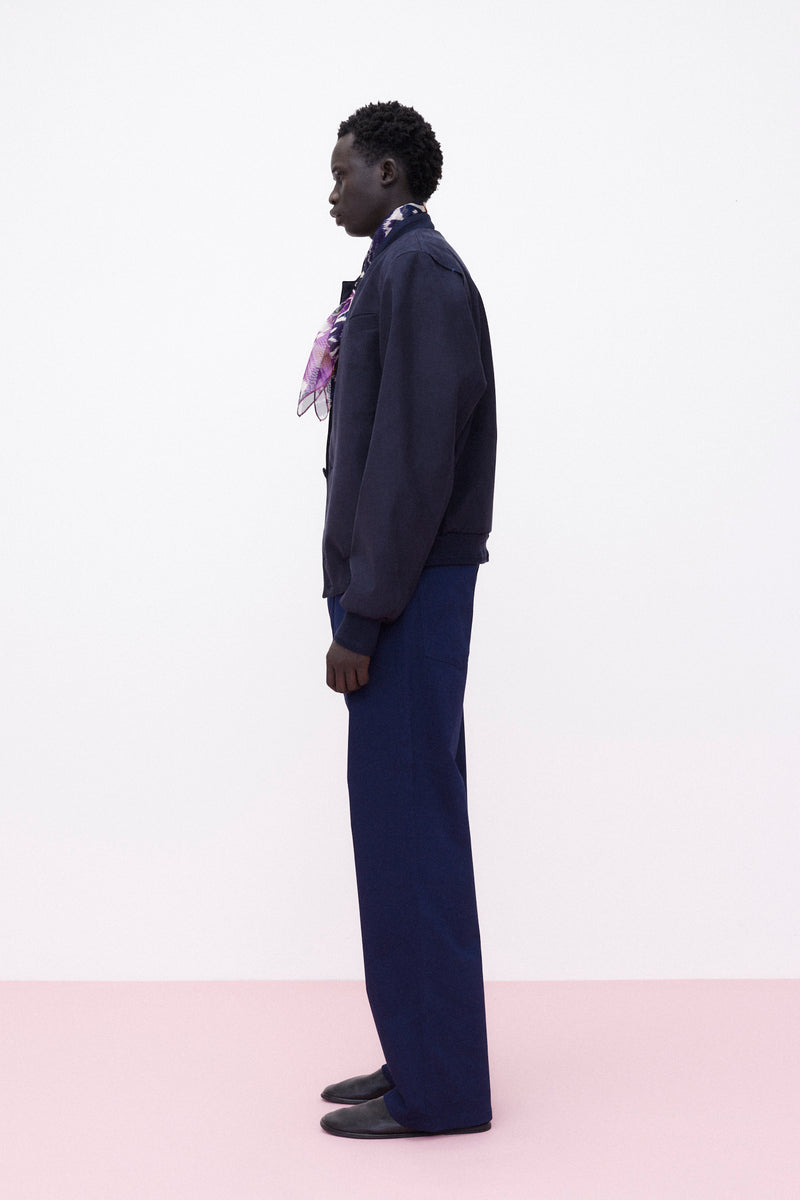 Bomber Faux-Sued, Navy