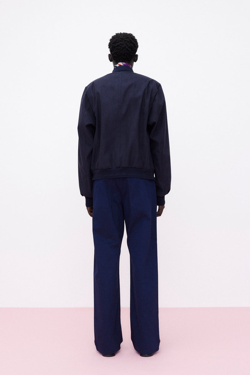 Bomber Faux-Sued, Navy