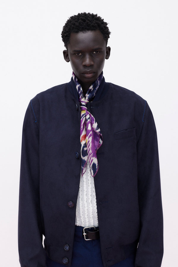 Bomber Faux-Sued, Navy